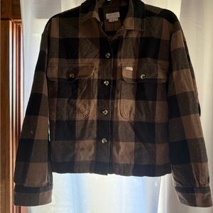Brixton Black and Brown Plaid Jacket